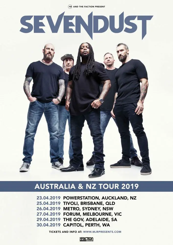 TOUR SEVENDUST Primed To Tour Australia & New Zealand In April 2019